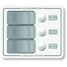 Blue Sea Systems Su Geçirmez 3'Lü Switch Sigorta Paneli Beyaz