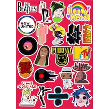 Müzik Eğlenceleri Seri 2 Sticker Seti Laptop Ajanda Pc Tablet Telefon Defter Etiket Bullet Journal Diğer