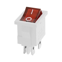 Kcd1 Beyaz Kırmızı Işıklı On/Off Anahtar 4 Pin