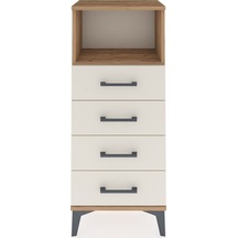 Arges Komodin Tek Raflı 4 Çekmeceli 44x30x106 Çam-aytaşı Çam