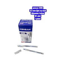 Pensan 2305 0,5 Mm İğne Uç Mavi Tükenmez Kalem 50 Adet 1 Paket Çok Renkli