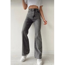 2021 Kadın Likralı Palazzo Jeans Kot Denim Pantolon Füme