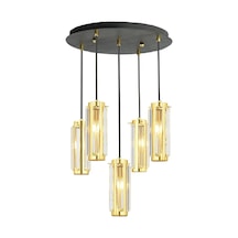 Natali 5Li Sarkıt Gold Modern Genç Odası Mutfak Salon Sarkıt Avize