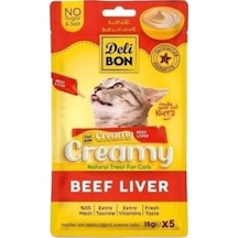 Creamy Dana Ciğerli Sıvı Kedi Ödül Maması 5x15 Gr