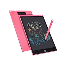 12 Inc Renkli Lcd Grafik Dijital Kalemli Çizim Tableti Yazı Tahta Not Yazma Eğitim Tableti Pembe