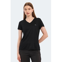 Slazenger RIVE Kadın V Yaka Siyah Tişört