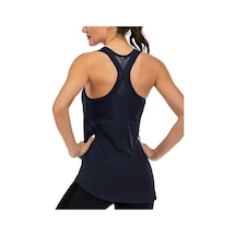 Ghassy Co. Kadın Racerback Sırt Açık Yarı Fileli Antrenman Yoga Koşu Spor Atlet Tank Tops 1780 001 Lacivert