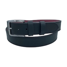 Süzer Deri 4 Cm. Battal Klasik Suni Deri Dikişli Model Kemer Lacivert Siyah