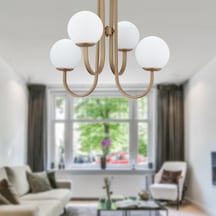 Joren 4'Lü Eskitme Beyaz Camlı Modern Mutfak Yatak Odası Salon Avize