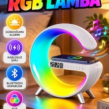 Rgb Akıllı Uyku Lambası Gündoğumu Alarmı, Kablosuz Şarj Ve Müzik Çalar