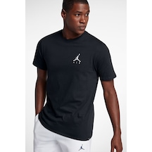 Nike Jordan Jumpman Air Unisex Balck Tee Jordan Nakış Logolu Tişört Siyah Siyah