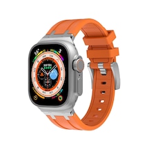 Mobilefix Watch Ultra 49mm Uyumlu Krd-89 Uyumlu Kordon-turuncu