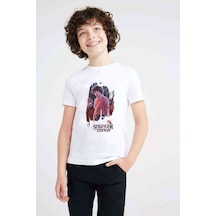 Tshirthane Stranger Things Mike Wallpaper Baskılı Unisex Çocuk Beyaz T-Shir