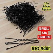 Technow Siyah 6 Cm Büyük Topuzlu Kalın Saç Firketesi 0.90 Siyah 100 Adet Siyah