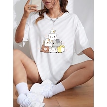 Startmore Adrift Karikatür Ve Grafik Tasarım Oversize T-shirt Cartoon/letter Serisi Kod819 Beyaz