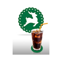 Yılbaşı Temali -1 Dantel Kenar Desenli Yeşil Keçe Bardak Altlığı 6'lı Takım Yeşil Yılbaşı Temali -1 Dantel Kenar Desenli Yeşil Keçe Bardak Altlığı 6'lı Takım Yeşil