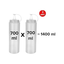 2 Adet Sos Şişesi 700 Ml Plastik Yağlık Sirkelik Ketçap Mayonez Sızdırmaz Sosluk Yağdanlık,bpa İçermez Şeffaf 0
