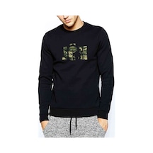 Jöh Kamuflaj Baskılı Siyah Erkek Örme Sweatshirt (528972202)