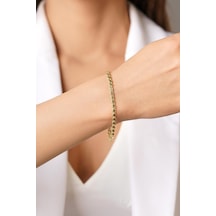 14 Ayar Altın Pullu Bileklik 3,50 Mm Beyaz Altın 82161581