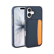 Zore İphone 16 Kılıf Kartlıklı Zore X-kart Silikon Kapak - Lacivert