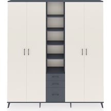 Arges Dolap 17 Raflı 3 Çekmeceli 4 Kapaklı 220x30x243 Antrasit-aytaşı/antrasit Aytası/antrasıt