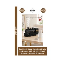 Özel Seri Hava Nemlendiricisi Led Işıklı 300 Ml H21 Siyah Ortam Lokomotif Sunum