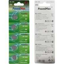 Poundmax 1216 Dl1216 3v Lityum Düğmeli Pil 5'li Paket