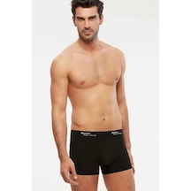 Kom Tight Pamuklu 2'Li Erkek Boxer - Siyah
