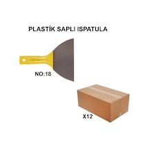 Plastik Saplı İspatula, No:18, 12 Adet Toptan Çok Renkli