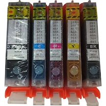 Canon Mg5450 Mg5550 Mg5600 Uyumlu Kolay Dolan Kartuş 5 Renk Dolu