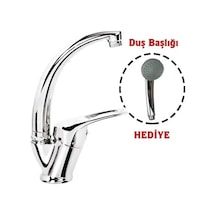 Mix Kuğu Banyo Batarya + Duş Başlığı Hediyeli Beyaz - Krom