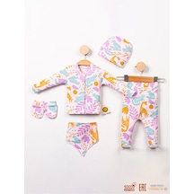 Leo Kids 5 Li Yenidoğan Bebek Hediyesi Takım Organik Kumaş Hastane Çıkışı Çok Renkli