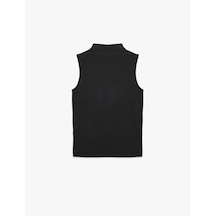 Koton Modal Kumaş Slim Fit Dik Yaka Kolsuz Tişört Siyah 7wak10090ek
