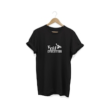 Evolutıon Baskılı Siyah T-shirt Siyah