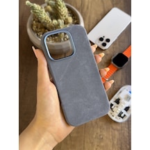 Apple iPhone 16 Pro Uyumlu Kadife Yüzeyli Magsafe Uyumlu Premium Kılıf Soocase691 Koyu Mavi