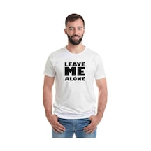 Leave Me Alone Baskılı Beyaz Erkek Tshirt (530984094)
