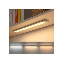 40 Cm Sensörlü Alüminyum Usb Şarjlı Led Gece Lambası 3 Renk Kısılabilir Mutfak Tezgah & Dolap İçi Çok Renkli