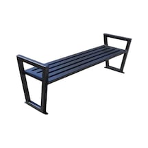 Kolçaklı Metal Oturma Bankı Sağlam Park Bench Siyah