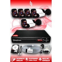Bayicam 5 Kameralı Panda 5 Dış Kamera Set 250 GB HDD Full HD Gece Görüşlü Güvenlik Kamerası Sistemi