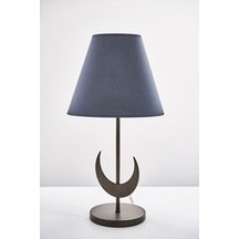 Hilal Detaylı Eskitme Abajur - 6015 Bej