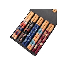 Yeniden Kullanılabilir 5 Çift Set El Yapımı Bambu Japon Tarzı Doğal Ahşap Çubuklarını Suşi Gıd Çok Renkli Çatal Kaşık Tk. 56645854 Diğer