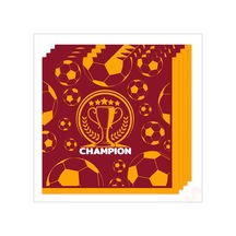 Futbol Temalı Sarı Kırmızı Champion Peçete - 33 Cm X 16 Adet