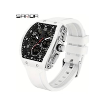 Oldfriend Sanda Erkek Spor Digital Saat 50m Suya Dayanıklı Kronometre Alarm Beyaz Diğer