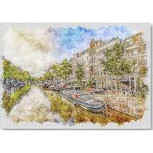 Cakasepetim Amsterdam Sulu Boya Resim Ahşap Mdf Tablo