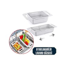 Sürgülü Ayarlanabilir Lavabo Süzgeci Uzun/kısa Evye Tipi Sebze Meyve Yıkama Aparatı Plastik Diğer