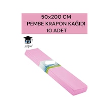 50x200 Cm Pembe Krapon Kağıdı 10 Adet
