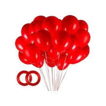 Balon Parlak Metalik Helyum Balon 10 Adet Kırmızı Renk