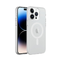 Zore İphone 14 Pro Uyumlu Nvth Magsafe Şarj Özellikli Buzlu Transparan C-pro Sert Kılıf-renksiz