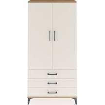 Arges Dolap Tek Raflı 3 Çekmeceli Tek Askılı 88x30x182 Çam-ay... Çam