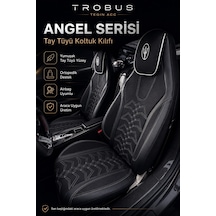 Toyota Camry 2002 Ve Sonrası Uyumlu Angel Serisi Tay Tüyü Koltuk Kılıfı Siyah Beyaz